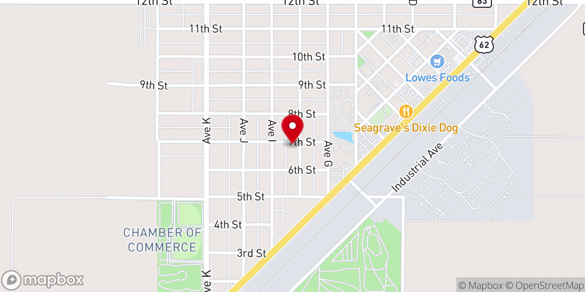 Map showing location of En la Roca Baptist Church