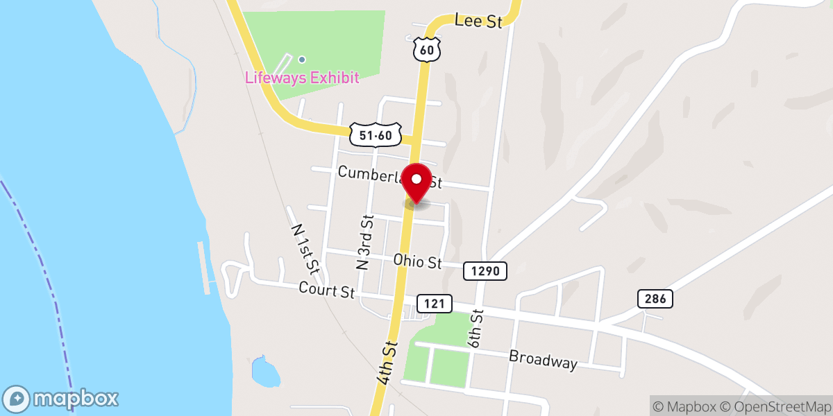 Map showing location of First Christian Church