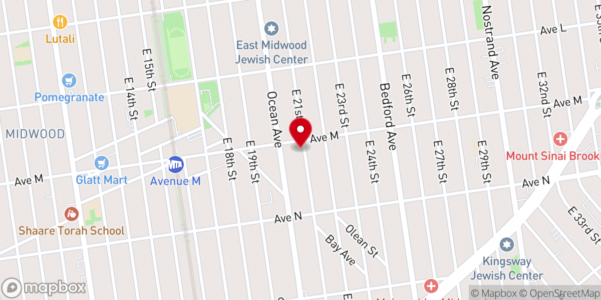 Map showing location of Congregation Kol Torah