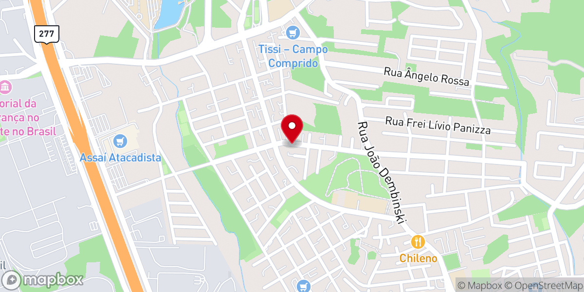 Map showing location of Igreja Batista Aliança