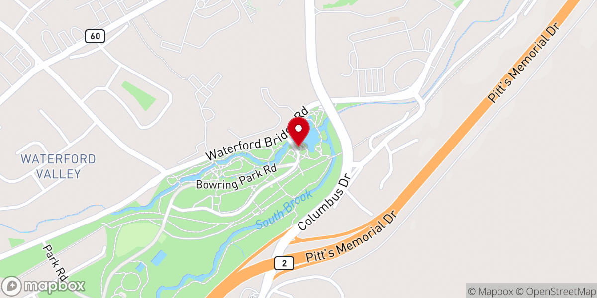 Map showing location of Peter Pan Statue