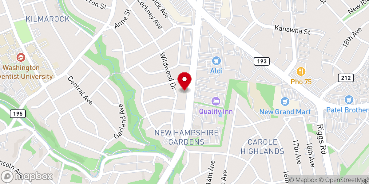 Map showing location of Zion Evangelical Lutheran Church