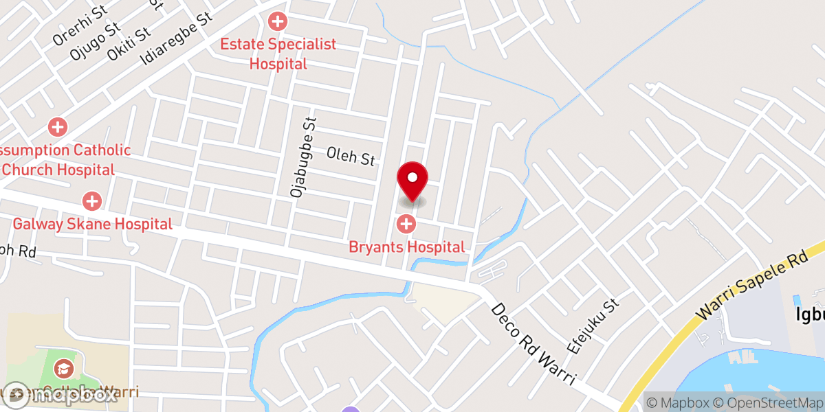 Map showing location of RCCG Throne of Grace Model Parish