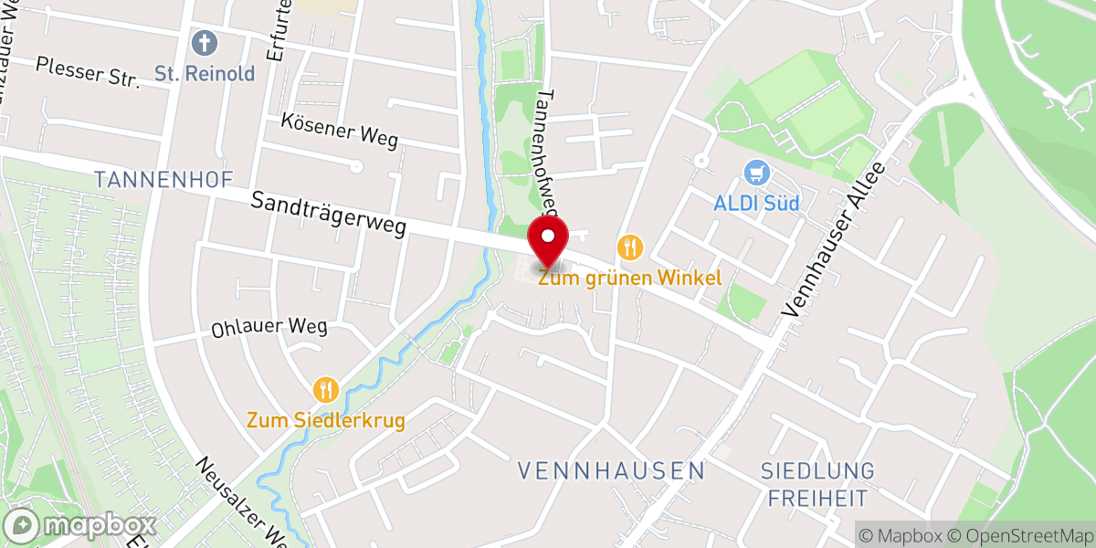 Map showing location of Evangelische Markuskirchengemeinde Düsseldorf - Gemeindebüro
