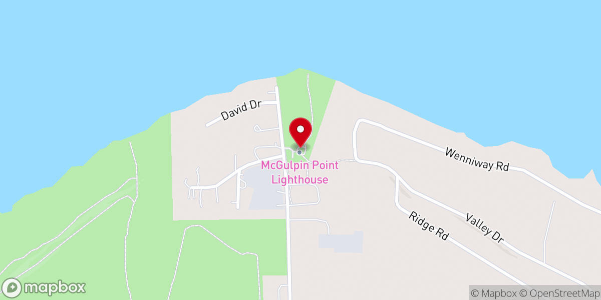 Map showing location of McGulpin Point Lighthouse