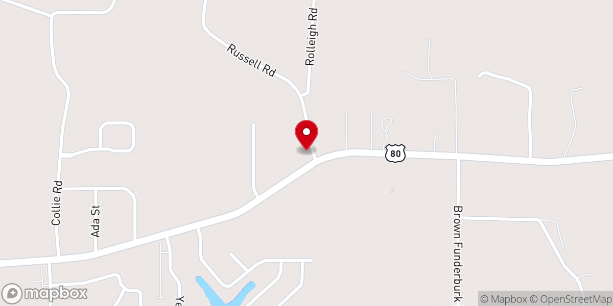 Map showing location of Calhoun Presbyterian Church