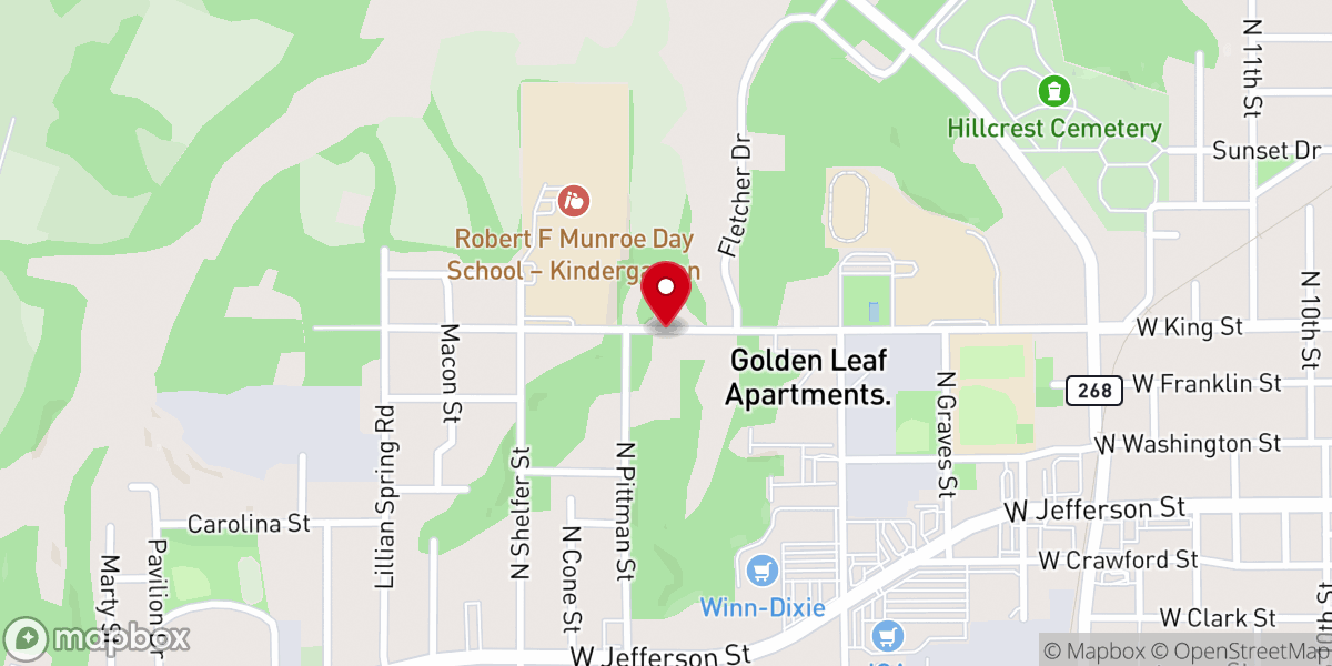 Map showing location of Forest Hills United Methodist