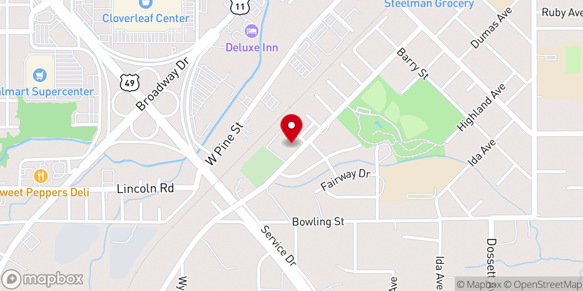Map showing location of Mt Olive Baptist Church