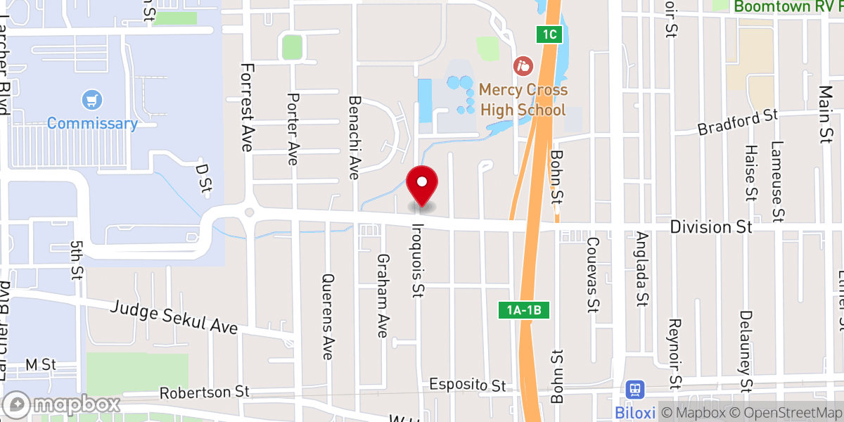 Map showing location of DP Nation Biloxi