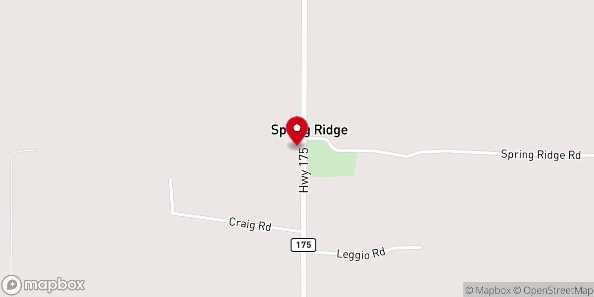 Map showing location of Spring Ridge Baptist Church