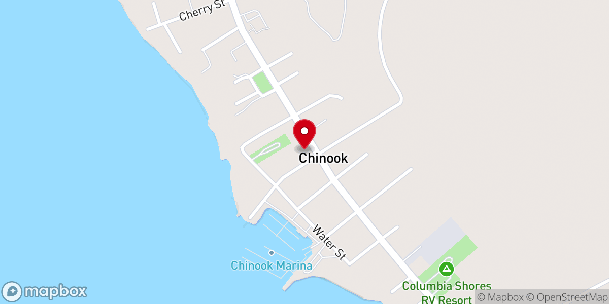 Map showing location of Chinook Lutheran Church