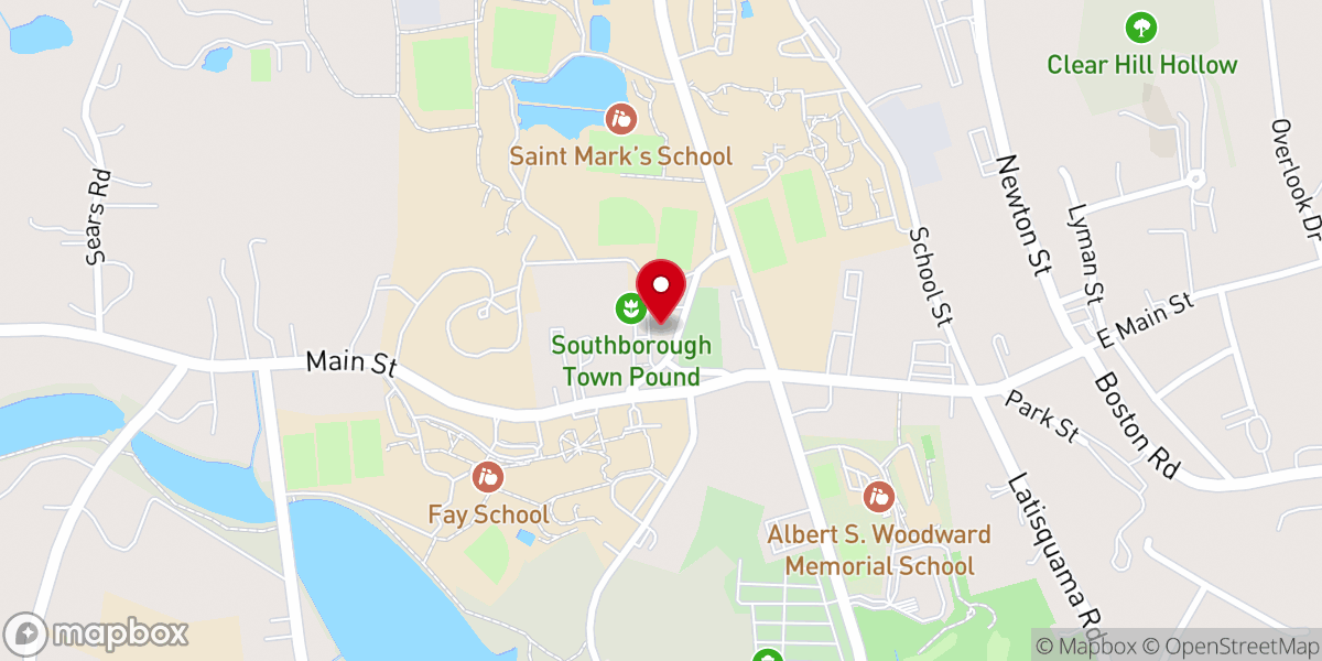 Map showing location of Pilgrim Church-Southborough Food Pantry
