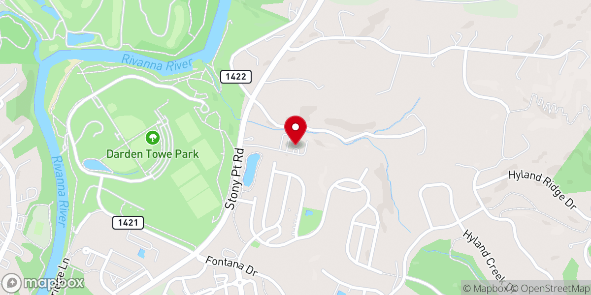 Map showing location of Pantops Community Church