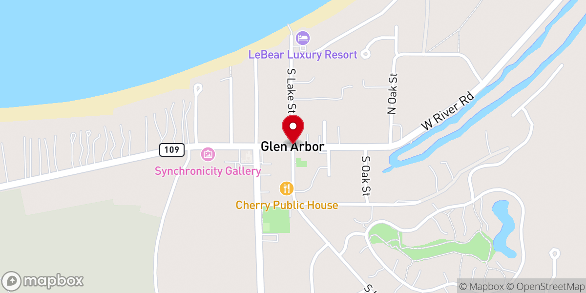 Map showing location of Glen Arbor
