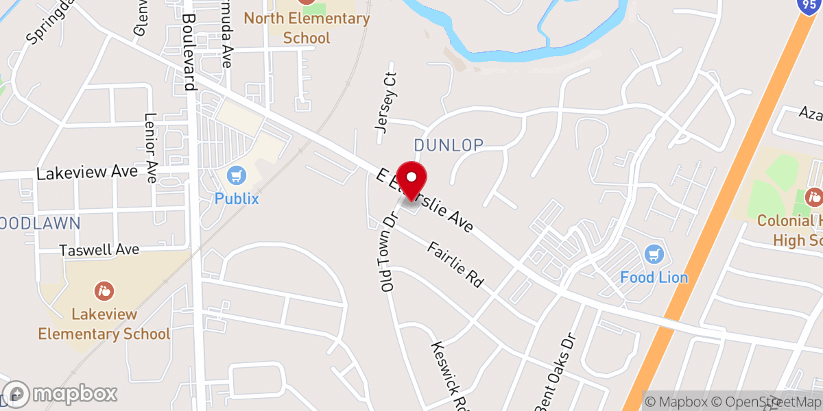 Map showing location of Church of the Nazarene