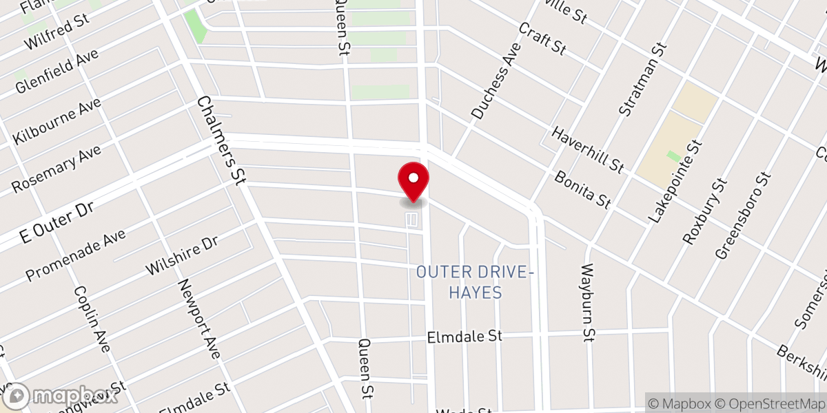 Map showing location of New Christ Temple Church of God in Christ