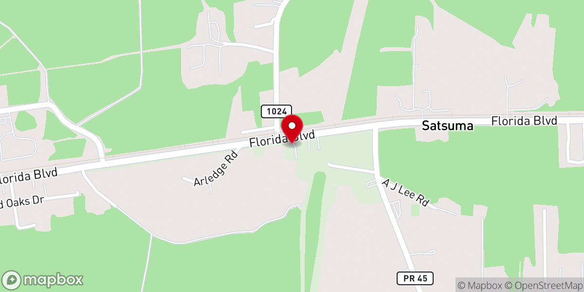 Map showing location of New Life Tabernacle Church
