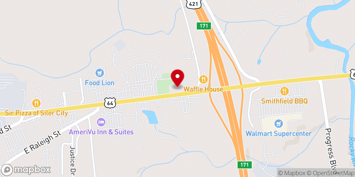 Map showing location of Loves Creek Baptist Church