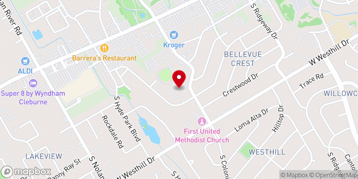 Map showing location of Bethel Temple Assembly of God