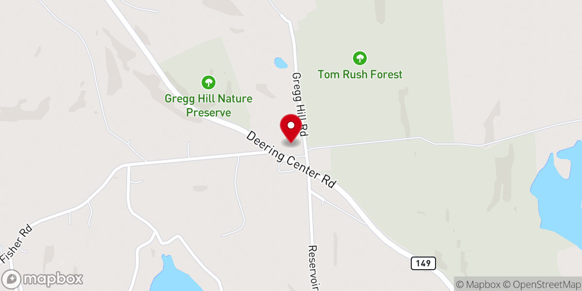 Map showing location of Deering Community Church
