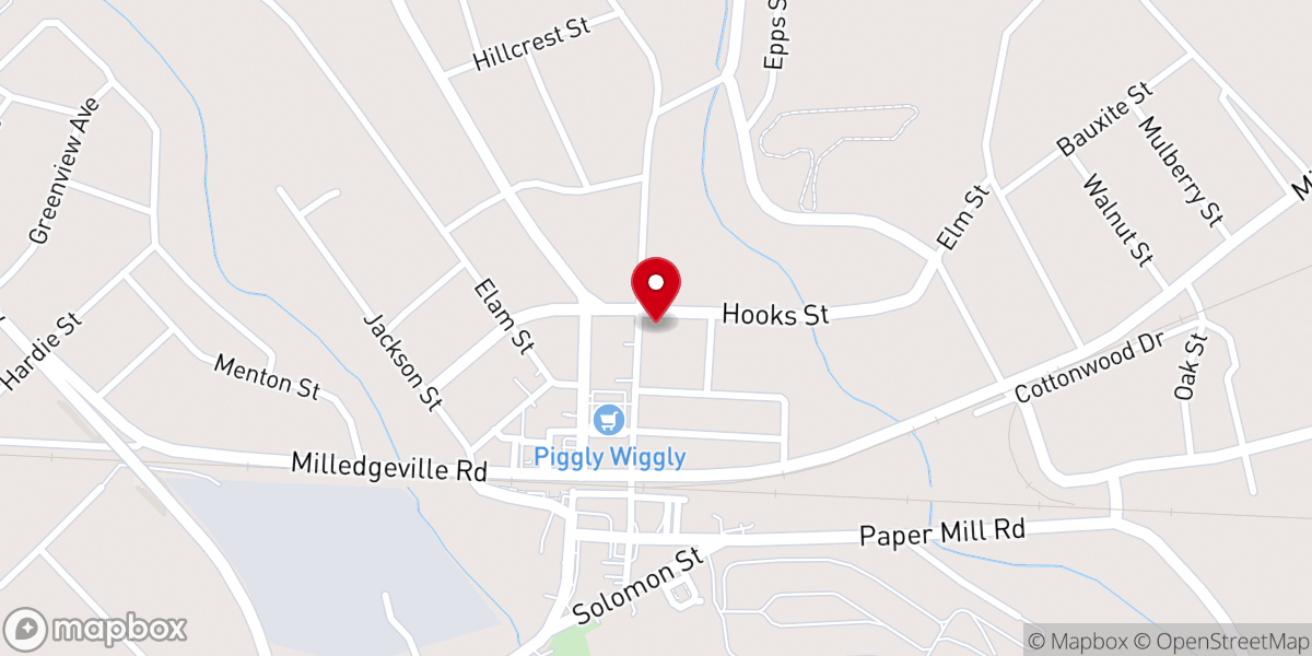 Map showing location of Gordon United Methodist Church