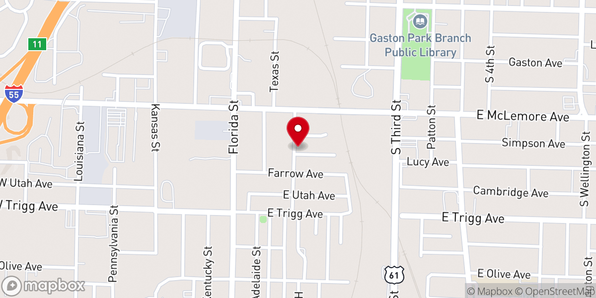 Map showing location of Spiritual Union Baptist Church