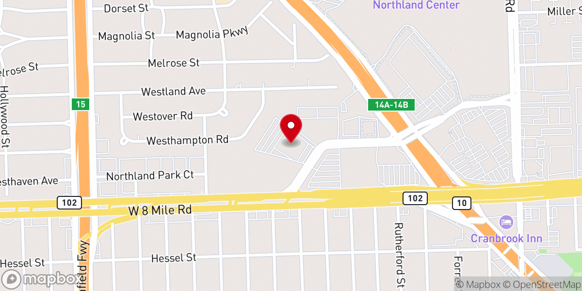 Map showing location of Church of God International Detroit, MI