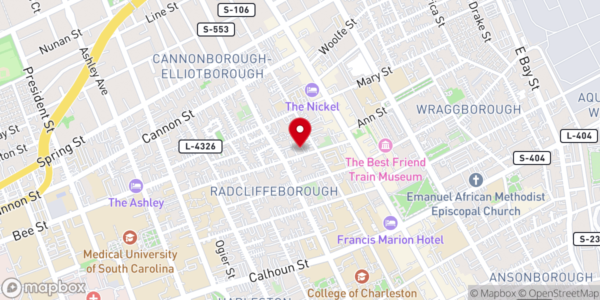 Map showing location of Central Baptist Church