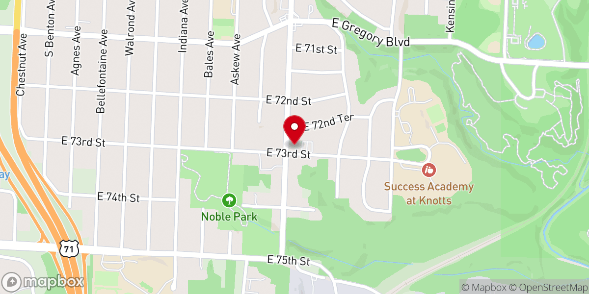 Map showing location of Gethsemane Baptist Church