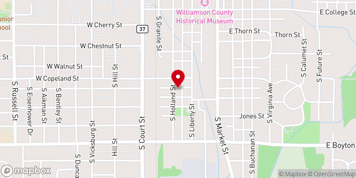 Map showing location of Pauls Chapel Baptist Church