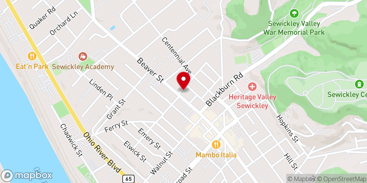 Map showing location of Sewickley Lighthouse Baptist Church