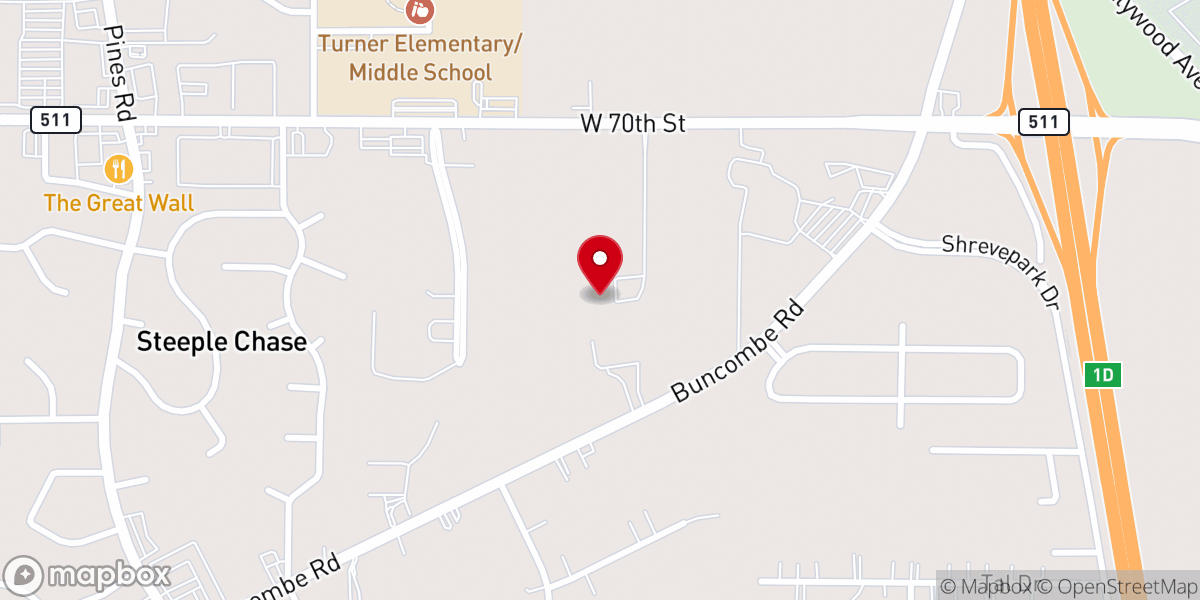 Map showing location of Emmanuel Baptist Church