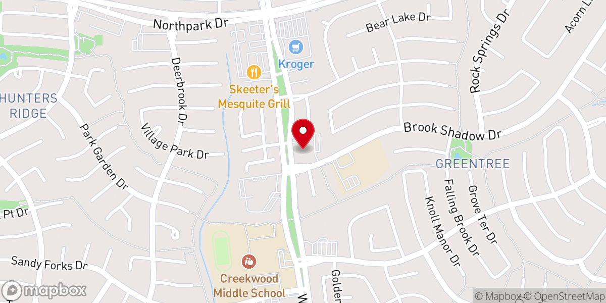 Map showing location of Kingwood Christian Church