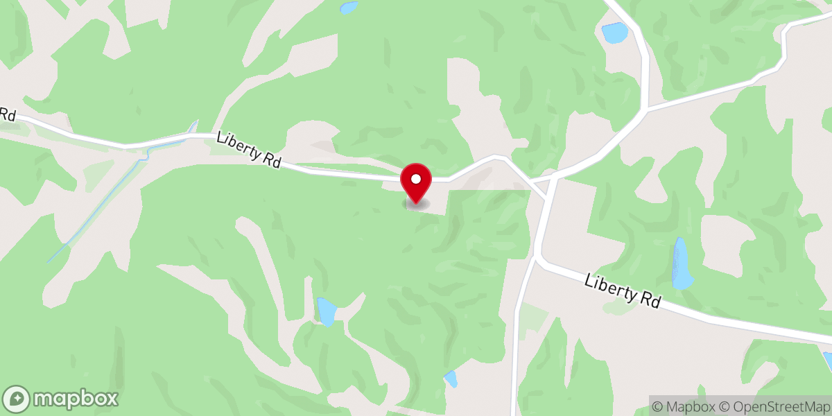 Map showing location of Liberty Methodist Church