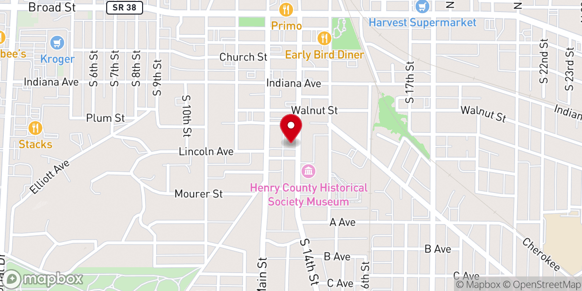 Map showing location of Holy Trinity Lutheran Church
