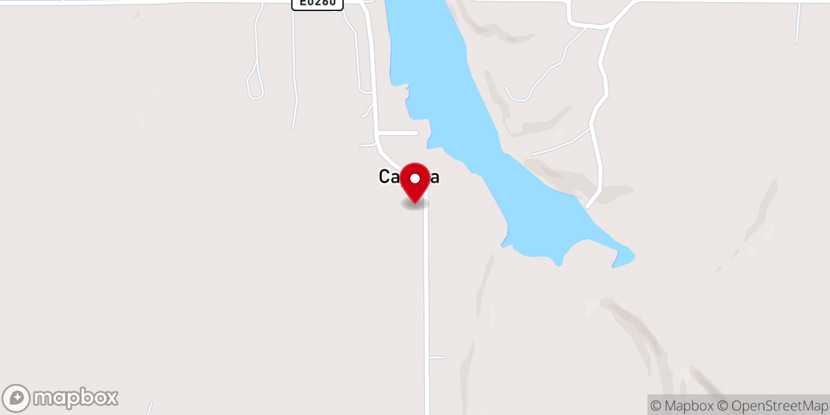 Map showing location of Cayuga Mission Church