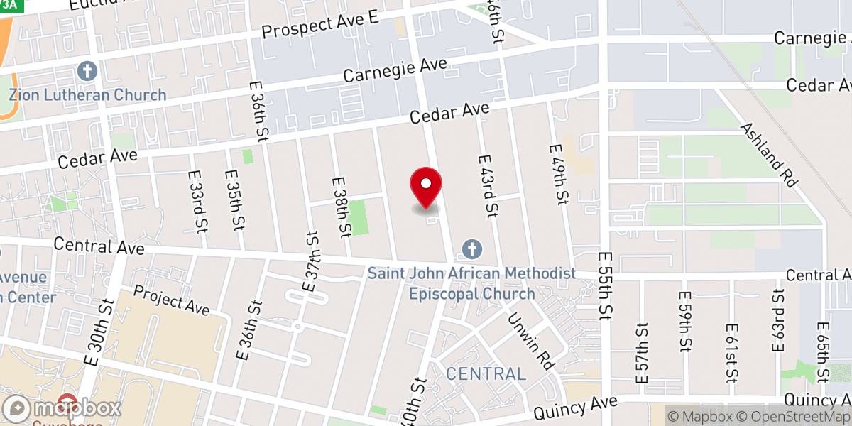 Map showing location of Grace Temple COGIC