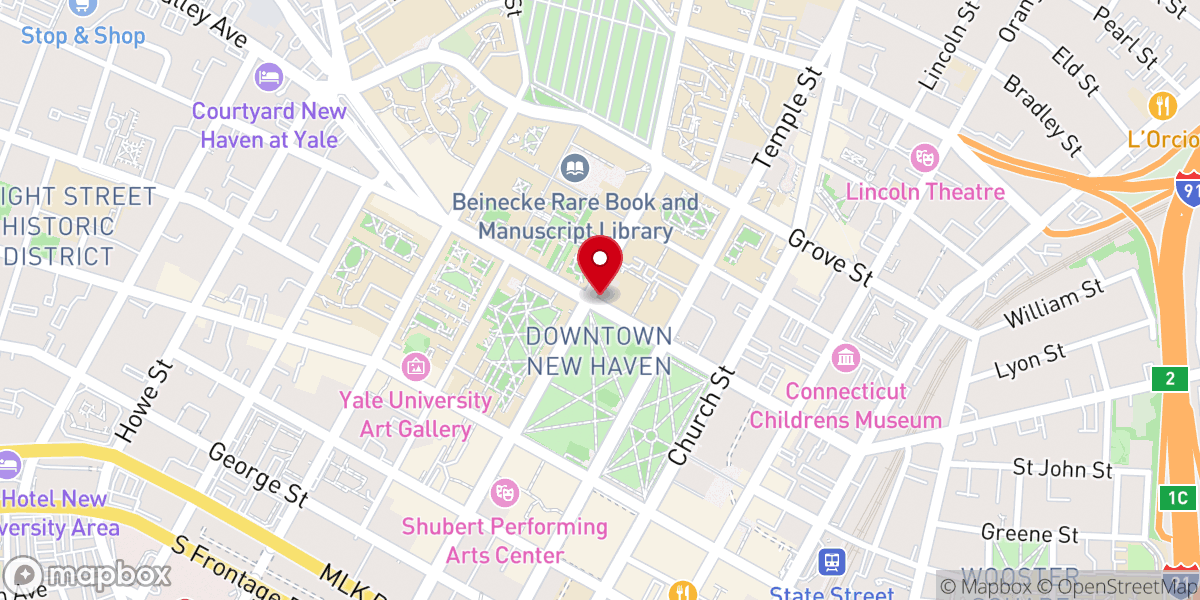 Map showing location of Elm City Vineyard Church