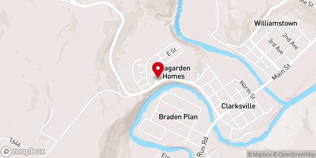 Map showing location of CLARKSVILLE MISSIONARY CHURCH
