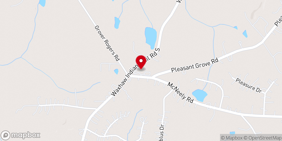 Map showing location of Waxhaw Bible Church