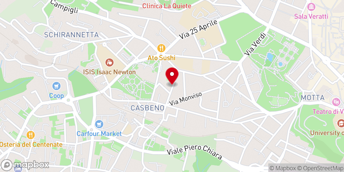 Map showing location of Oratorio di Casbeno