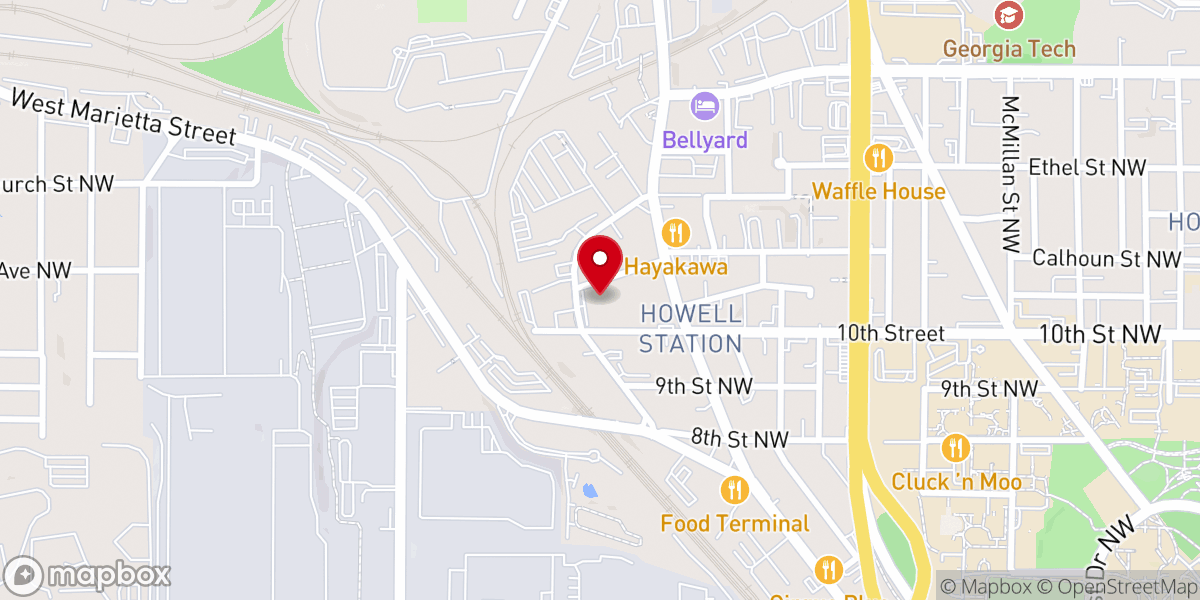 Map showing location of The Gathering Place Atlanta