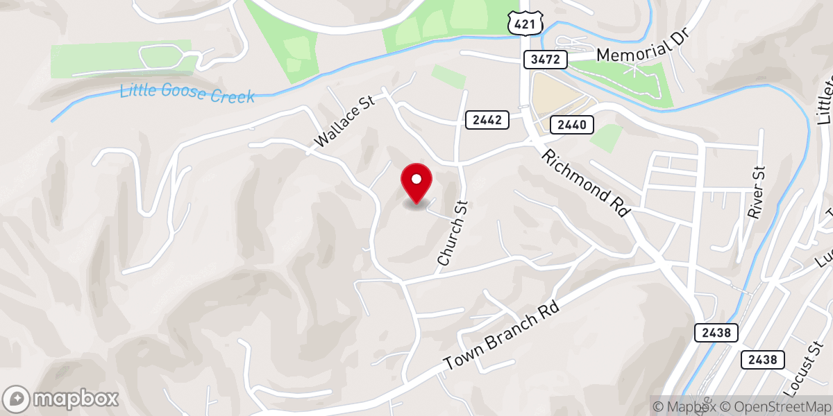 Map showing location of Church Street Apartments