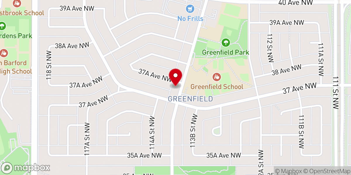 Map showing location of Greenfield Community Church