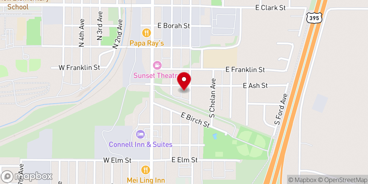 Map showing location of Gideon Lutheran Church