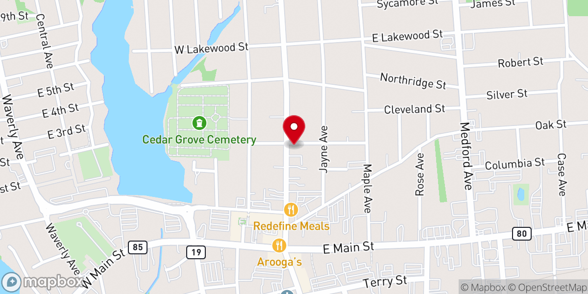 Map showing location of Restoration & Revival Center