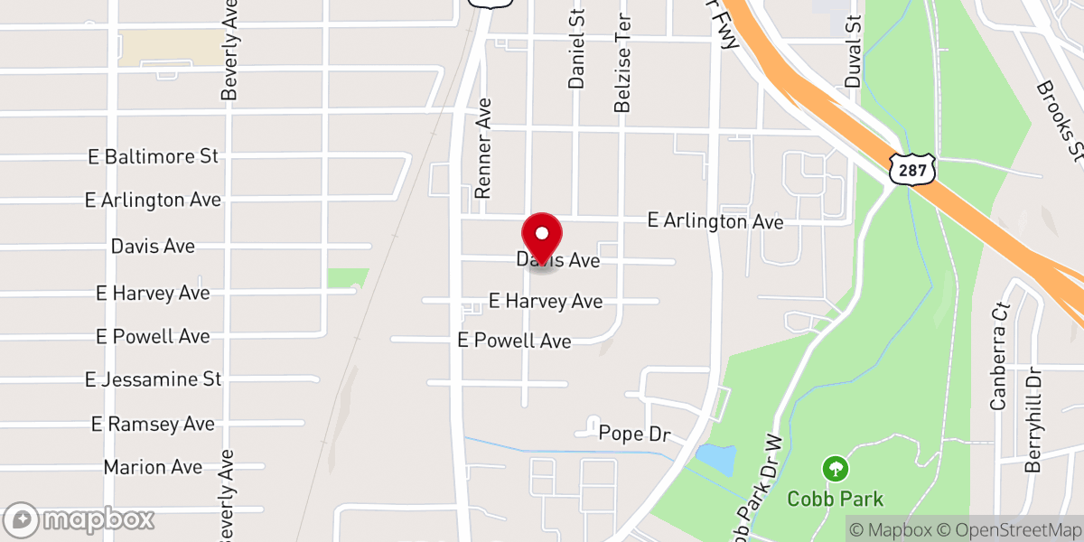 Map showing location of Pleasant Home Baptist Church