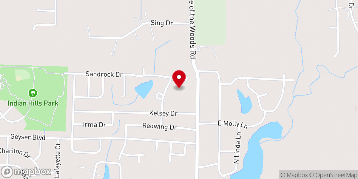 Map showing location of Open Heart Baptist Church