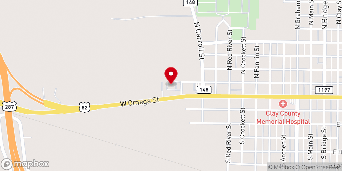 Map showing location of Henrietta COC Sonshine House - Food Distribution Center