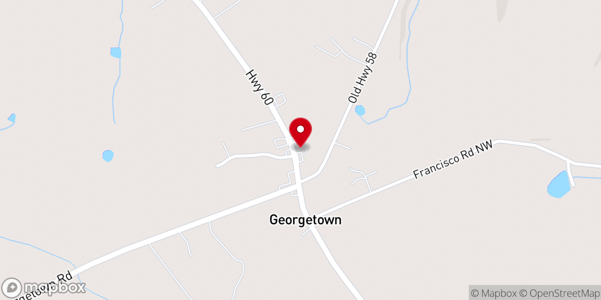 Map showing location of Georgetown Baptist Church